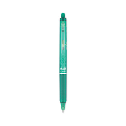 Picture of FriXion Clicker Erasable Gel Pen, Retractable, Fine 0.7 mm, Green Ink, Green Barrel, Dozen