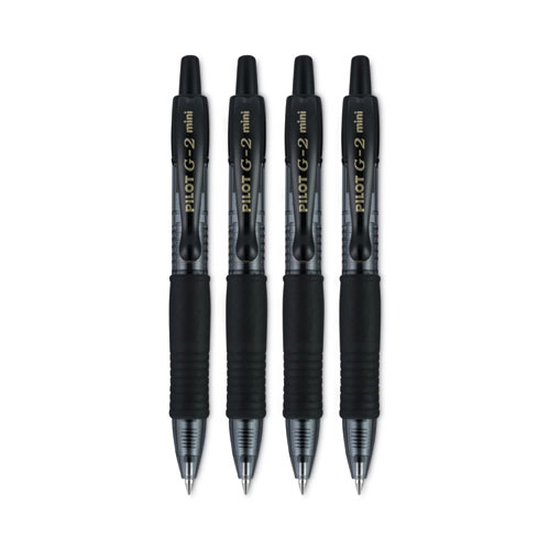 Picture of G2 Mini Gel Pen, Retractable, Fine 0.7 mm, Black Ink, Smoke/Black Barrel, 4/Pack