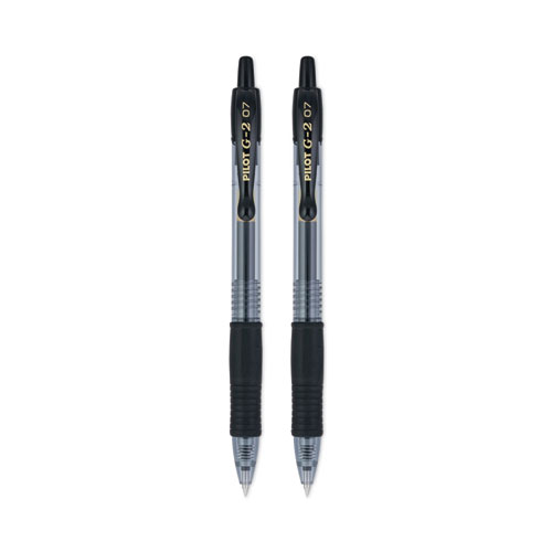 Picture of G2 Premium Gel Pen, Retractable, Fine 0.7 mm, Black Ink, Smoke/Black Barrel, 2/Pack