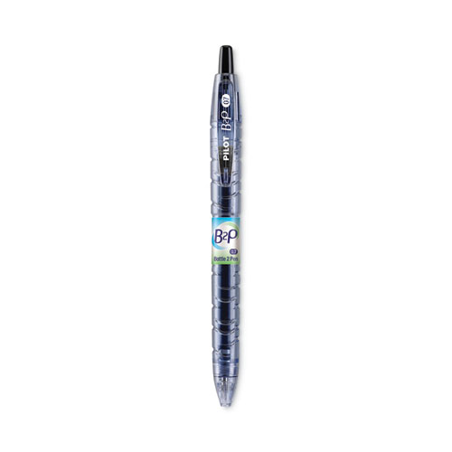 B2p+Bottle-2-Pen+Recycled+Gel+Pen%2C+Retractable%2C+Fine+0.7+Mm%2C+Black+Ink%2C+Translucent+Blue+Barrel