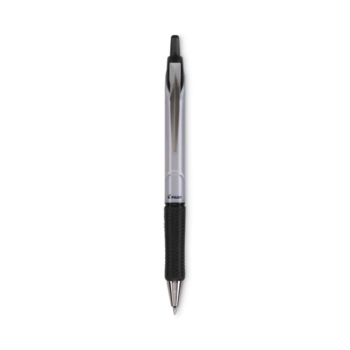 Picture of Acroball Pro Advanced Ink Hybrid Gel Pen, Retractable, Medium 1 mm, Black Ink, Silver/Black Barrel, Dozen