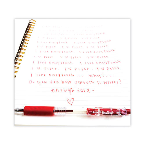 Picture of EasyTouch Ballpoint Pen, Retractable, Medium 1 mm, Red Ink, Clear Barrel, Dozen