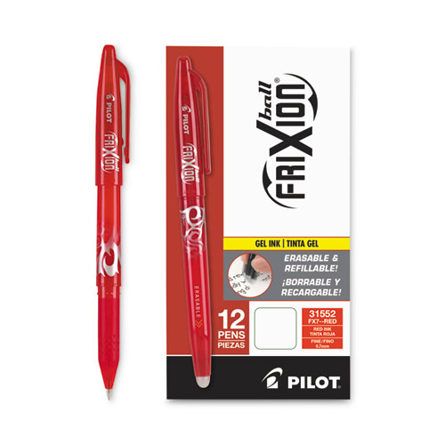 Picture of FriXion Ball Erasable Gel Pen, Stick, Fine 0.7 mm, Red Ink, Red Barrel