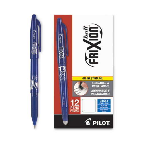 Picture of FriXion Ball Erasable Gel Pen, Stick, Fine 0.7 mm, Blue Ink, Blue Barrel