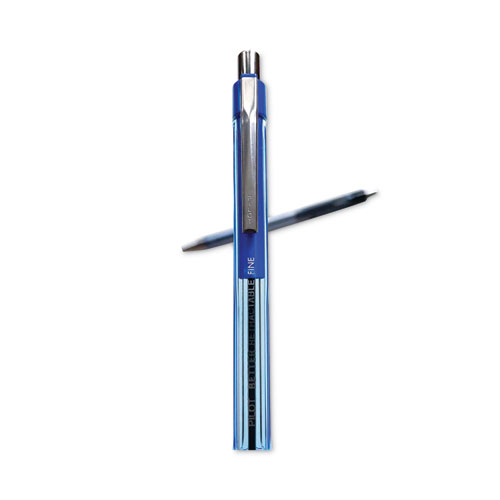 Picture of Better Ballpoint Pen, Retractable, Fine 0.7 mm, Blue Ink, Translucent Blue Barrel, Dozen