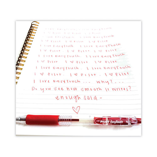 Picture of EasyTouch Ballpoint Pen, Retractable, Fine 0.7 mm, Red Ink, Clear Barrel, Dozen