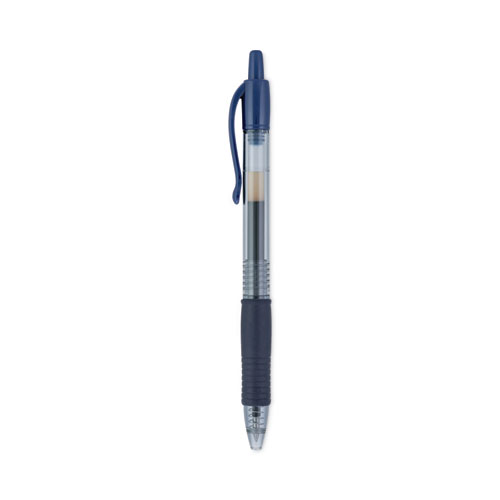 Picture of G2 Premium Gel Pen, Retractable, Fine 0.7 mm, Navy Blue Ink, Smoke/Blue Barrel, Dozen