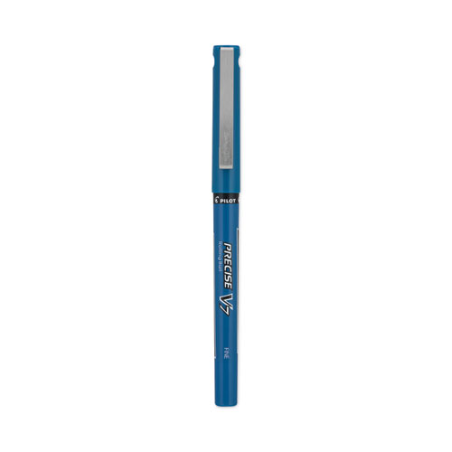 Picture of Precise V7 Roller Ball Pen, Stick, Fine 0.7 mm, Blue Ink, Blue/Clear Barrel, Dozen