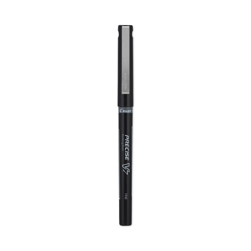 Picture of Precise V7 Roller Ball Pen, Stick, Fine 0.7 mm, Black Ink, Black/Clear Barrel, Dozen