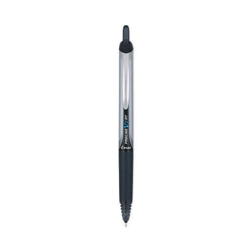 Picture of Precise V7RT Roller Ball Pen, Retractable, Fine 0.7 mm, Black Ink, Black Barrel