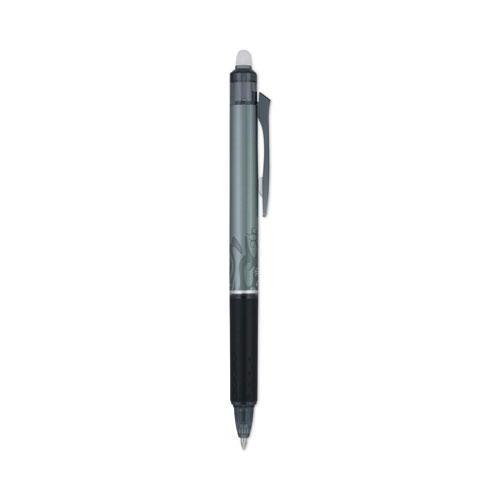 Picture of FriXion Clicker Erasable Gel Pen, Retractable, Extra-Fine 0.5 mm, Black Ink, Black Barrel, Dozen