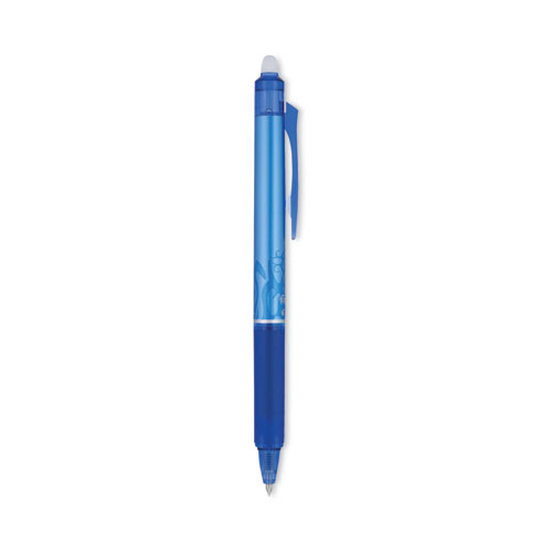 Picture of FriXion Clicker Erasable Gel Pen, Retractable, Extra-Fine 0.5 mm, Blue Ink, Blue Barrel, Dozen