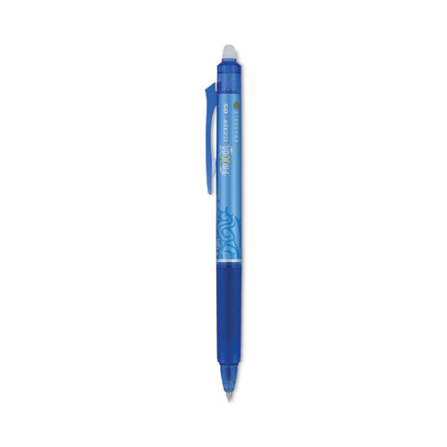 Picture of FriXion Clicker Erasable Gel Pen, Retractable, Extra-Fine 0.5 mm, Blue Ink, Blue Barrel, Dozen