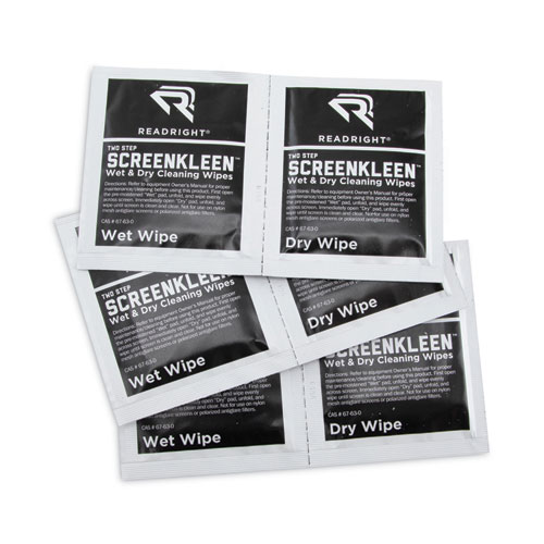 Picture of Two Step ScreenKleen Wet and Dry Cleaning Wipes, 5 x 5, Unscented, 40/Box