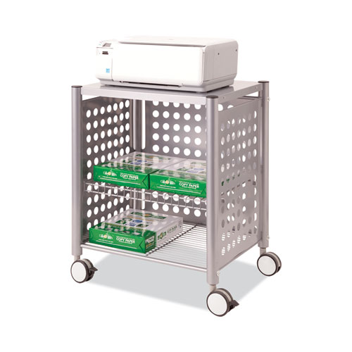 Picture of Deskside Machine Stand, Metal, 3 Shelves, 21.5" x 17.88" x 27", Matte Gray