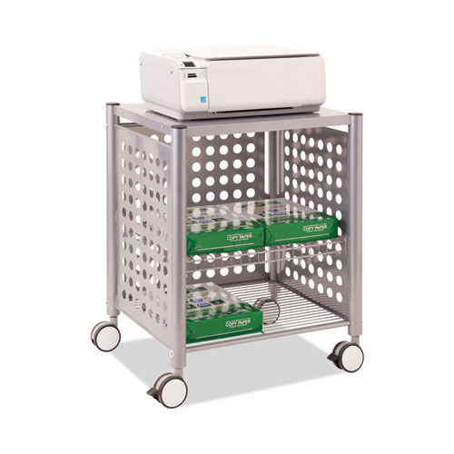 Picture of Deskside Machine Stand, Metal, 3 Shelves, 21.5" x 17.88" x 27", Matte Gray