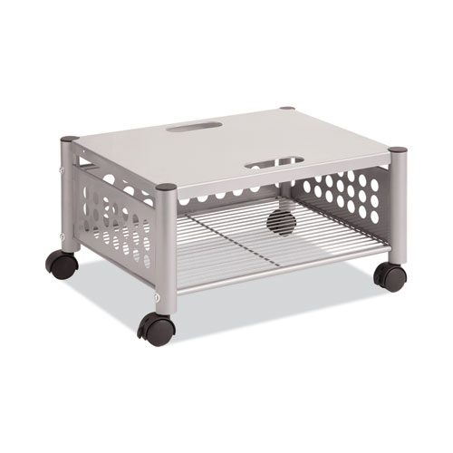 Picture of Underdesk Machine Stand, Metal, 2 Shelves, 90 lb Capacity, 21.5" x 17.88" x 11.5", Matte Gray