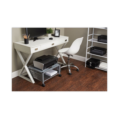 Picture of Underdesk Machine Stand, Metal, 2 Shelves, 90 lb Capacity, 21.5" x 17.88" x 11.5", Matte Gray