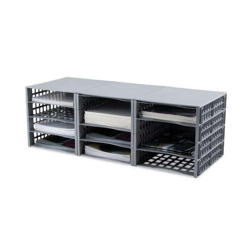 Picture of Snap Configurable Tray System, 12 Compartments, 22.75 x 9.75 x 13, Gray