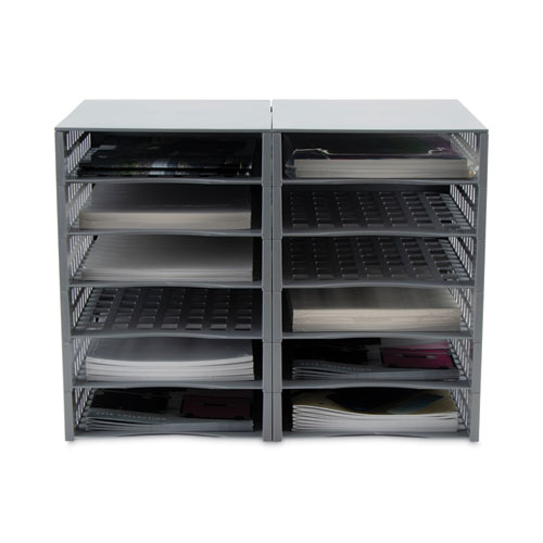 Picture of Snap Configurable Tray System, 12 Compartments, 22.75 x 9.75 x 13, Gray