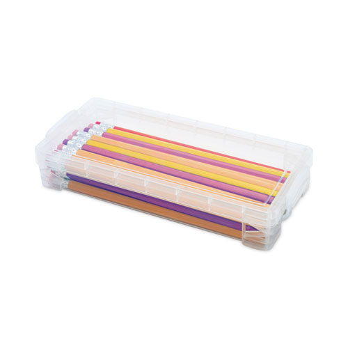 Picture of Super Stacker Pencil Box, Plastic, 8.25 x 3.75 x 1.5, Clear