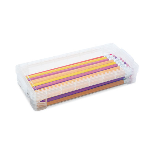 Picture of Super Stacker Pencil Box, Plastic, 8.25 x 3.75 x 1.5, Clear