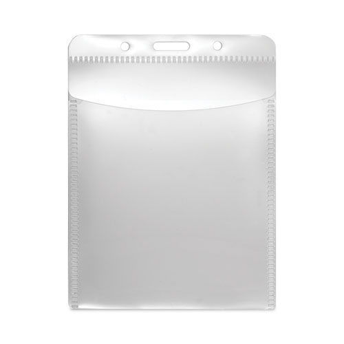 Picture of PVC-Free Badge Holders, Vertical, Clear 3.5" x 5.13" Holder, 3.13" x 4.5" Insert, 50/Pack