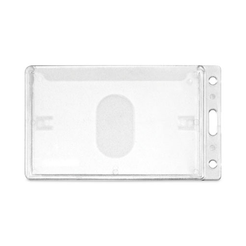 Picture of Frosted Two-Card Rigid Badge Holders, Vertical, Frosted 2.5" x 4.13" Holder, 2.13" x 3.38" Insert, 25/Box