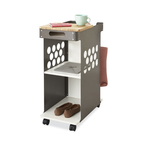 Picture of Mini Rolling Storage Cart, Metal, 3 Shelves, 1 Drawer, 200 lb Capacity, 29.75" x 15.75" x 16.5", White