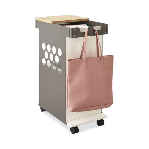 Picture of Mini Rolling Storage Cart, Metal, 3 Shelves, 1 Drawer, 200 lb Capacity, 29.75" x 15.75" x 16.5", White