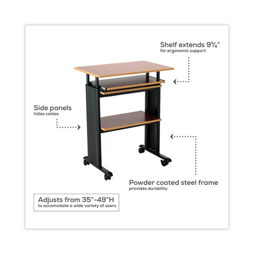 Picture of Muv Stand-Up Adjustable-Height Desk, 29.5" x 22" x 35" to 49", Cherry/Black