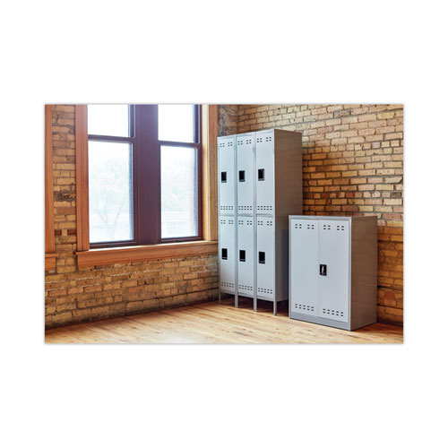 Picture of Double-Tier, Three-Column Locker, 36w x 18d x 78h, Two-Tone Gray