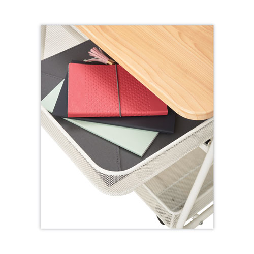 Picture of Onyx Under Desk Machine Stand, Metal, 1 Shelf, 1 Drawer, 1 Bin, 100 lb Capacity, 21" x 16" x 17.5", White