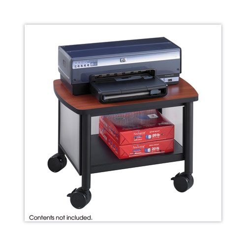 Picture of Impromptu Under-Desk Machine Stand, Metal, 2 Shelves, 100 lb Capacity, 20.5" x 16.5" x 14.5", Cherry/White/Black