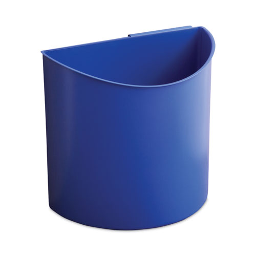 Picture of Desk-Side Recycling Receptacle, 7 gal, Plastic, Black/Blue