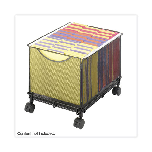 Picture of Onyx Mesh Mobile File Cube, Metal, 1 Bin, 13.5" x 16.75" x 13", Black