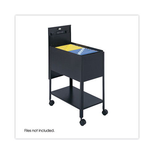 Picture of Extra-Deep Locking Mobile Tub File, Letter Size, Metal, 1 Shelf, 1 Bin, 13.5" x 24.75" x 28.25", Black