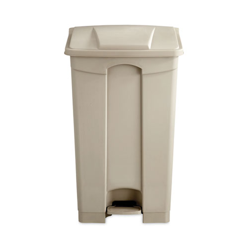 Picture of Large Capacity Plastic Step-On Receptacle, 23 gal, Plastic, Tan