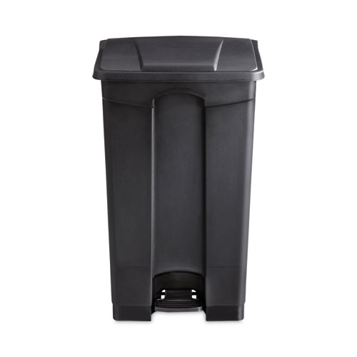 Picture of Large Capacity Plastic Step-On Receptacle, 23 gal, Plastic, Black