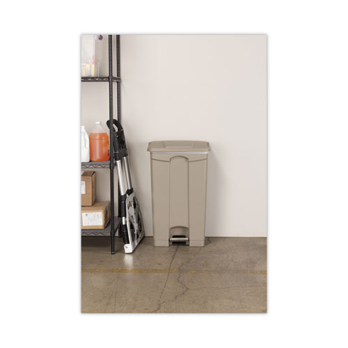 Picture of Large Capacity Plastic Step-On Receptacle, 23 gal, Plastic, Tan