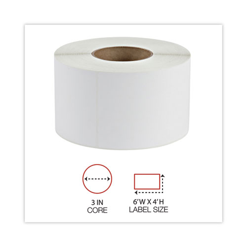 Picture of Thermal Transfer Blank Shipping Labels, Label Printers, 4 x 6, White, 1,000/Roll, 4 Rolls/Carton