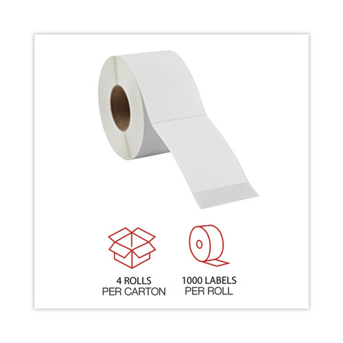 Picture of Thermal Transfer Blank Shipping Labels, Label Printers, 4 x 6, White, 1,000/Roll, 4 Rolls/Carton