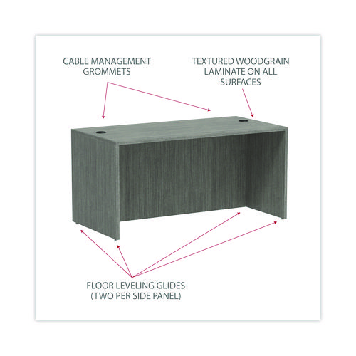 Picture of Alera Valencia Series Straight Front Desk Shell, 59.13" x 29.5" x 29.63", Gray