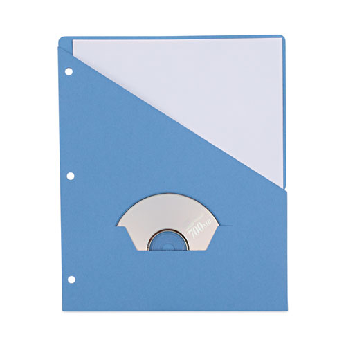 Picture of Slash-Cut Pockets for Three-Ring Binders, Jacket, Letter, 11 Pt., Blue, 10/Pack