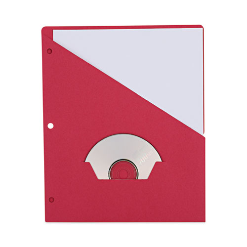 Picture of Slash-Cut Pockets for Three-Ring Binders, Jacket, Letter, 11 Pt., 8.5 x 11, Red, 10/Pack