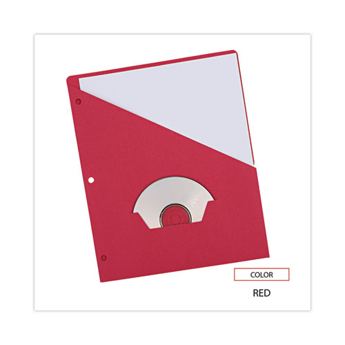 Picture of Slash-Cut Pockets for Three-Ring Binders, Jacket, Letter, 11 Pt., 8.5 x 11, Red, 10/Pack