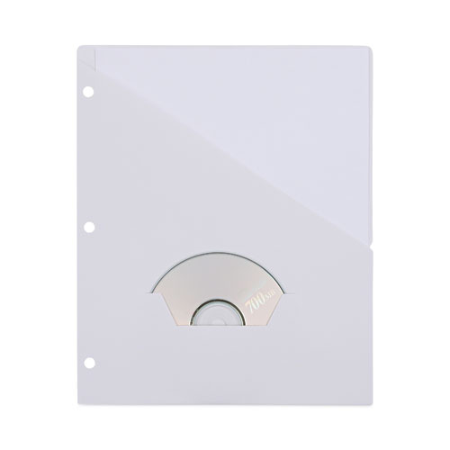 Picture of Slash-Cut Pockets for Three-Ring Binders, Jacket, Letter, 11 Pt., 9.75 x 11.75, White, 10/Pack