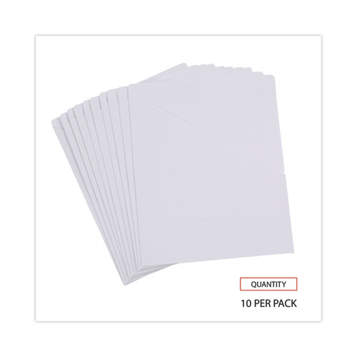 Picture of Slash-Cut Pockets for Three-Ring Binders, Jacket, Letter, 11 Pt., 9.75 x 11.75, White, 10/Pack