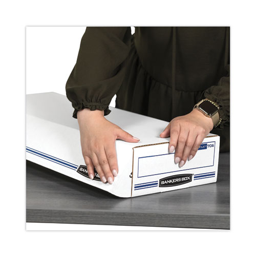 Picture of STOR/FILE Check Boxes, 9.25" x 25" x 4.13", White/Blue, 12/Carton