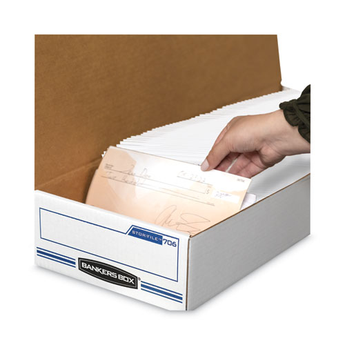 Picture of STOR/FILE Check Boxes, 9.25" x 25" x 4.13", White/Blue, 12/Carton